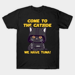 Funny Cute Black Sci-Fi Cat Dark side T-Shirt